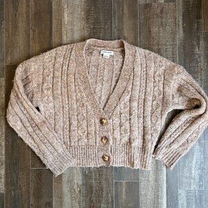 Urban Revivo Chunky Cable Knit Cropped Sweater Size 4
